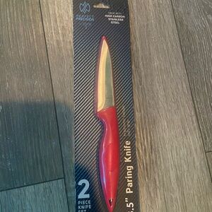 Red Paring Knife - 3.5" Stainless Steel